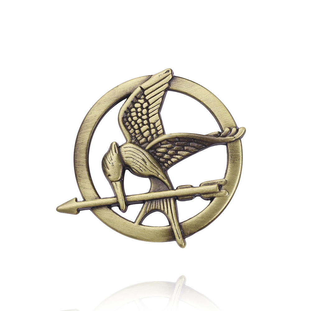 The Hunger Games Metal Brooch Jewelry Accessories Circular Shape Vintage Punk Style Mockingjay Badge Lapel Pins for Women