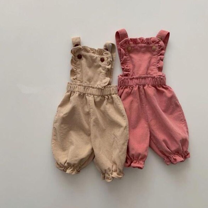 9652C Kinderen Broek Lente 2022 Japanse Baby Corduroy Verstoorde Strap Broek Casual Meisje Leuke Jarretel Broek Outfits