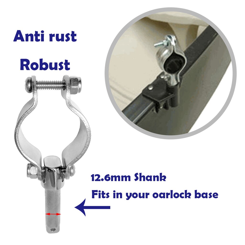 Marine Clamp on Oarlock for 1/2" Socket Yacht Boat Fishing Clamp-On Oar Lock