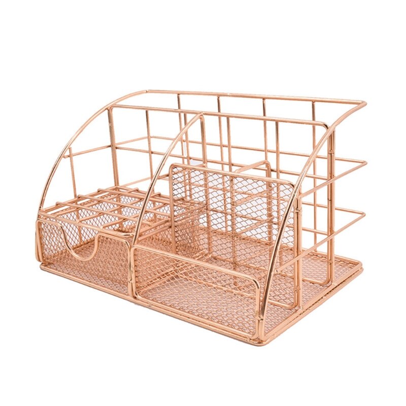 Multi-function Desk Organizer Storage Desktop Pen Holder School Office Supplies 1XCB: Rose Gold