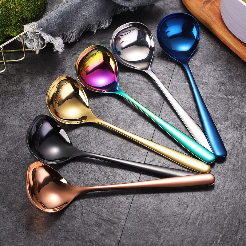 Newest 1pc 304 Stainless Steel Spoon Family Soup Spoon Stainless Steel Large Capacity Pot Spoon Kitchen Cooking Spoon