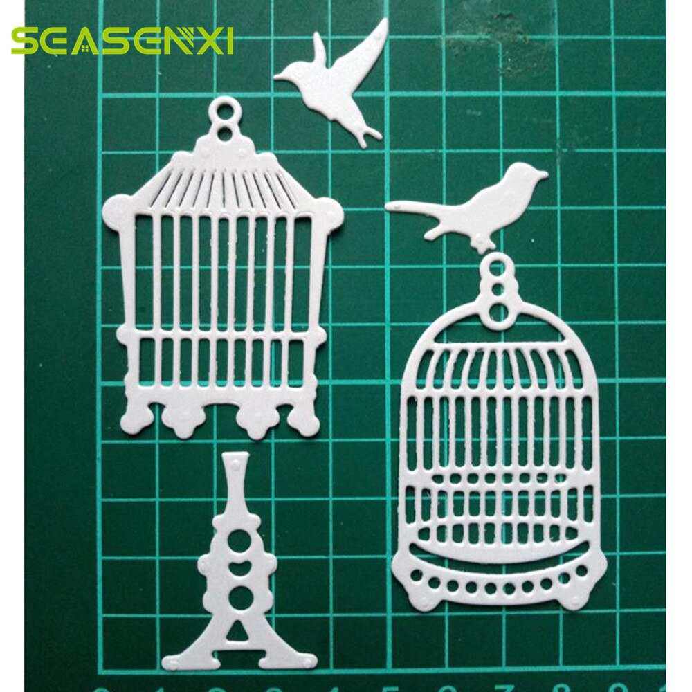 5 stk fuglebur metalskærende matricer stenciler til diy scrapbooking fotoalbum dekorative prægning diy papirkort bryllupsindretning