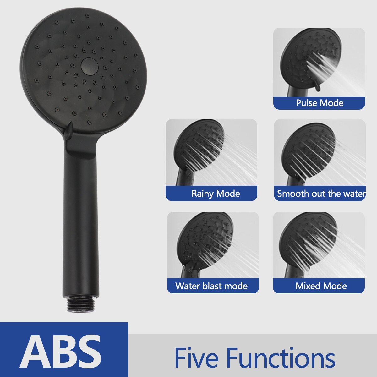 Hand-held Shower Head Water Saving Black Bathroom Rainfall Shower Nozzle Aerator High Pressure handheld Shower Head: shower head I