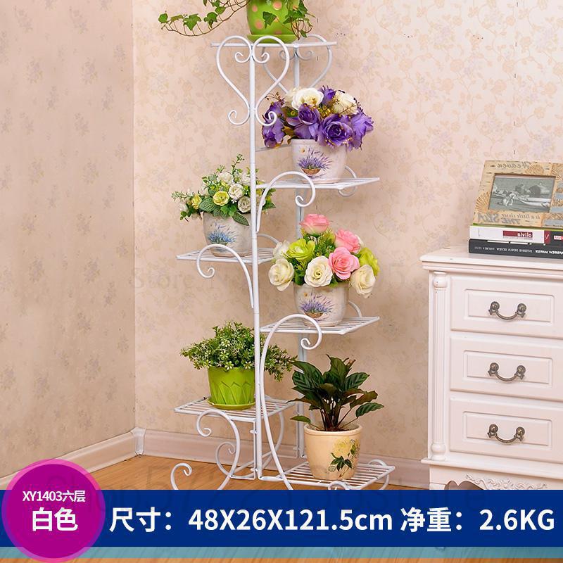 Smeedijzeren Multilayer Bloem Andere Massief Houten Bloempot Dragen Zitkamer Balkon Indoor Vloer Type Multifunctionele Opzichtige S: H