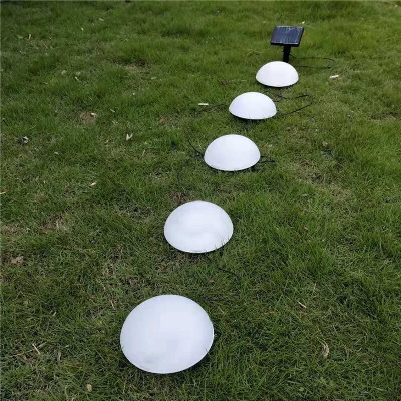 Bolde solcellelys jorden haveplænelampe 5 leds solcelledrevet halvt globalt formet lys 1/2 stk gangplænelampe vandtæt
