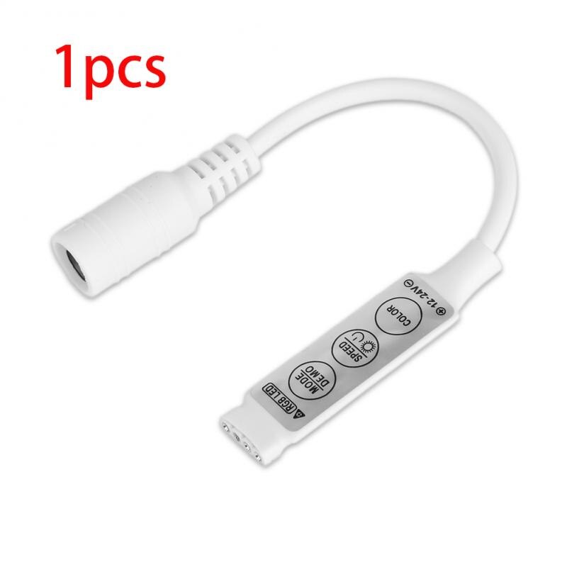 Mini Size DC12V-24V RGB Led Controller Dimmer Mini 3 keys DC Connector Control RGB LED Strip Light: 1pcs