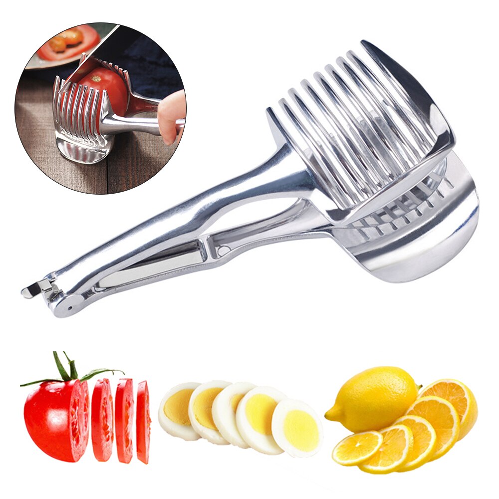 Stainless Steel Potato Slicer Tomato Cutter Tool Shreadders Fruit Lemon Cutting Holder Slice Cooking Tools Kitchen Accessories