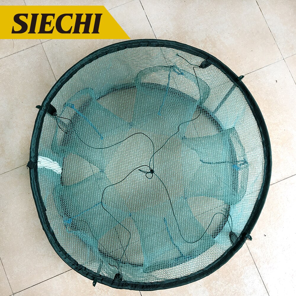 Folded Portable Fishing Net Trap 5 6 7 Holes Automatic Fishing Shrimp Trap Fish Shrimp Minnow Crab Baits Pesca