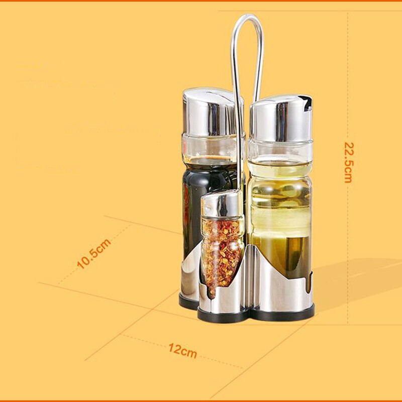 Stainless Steel Spice Jar Set Cooking Top Seal Gadget Oil Pourer Bottle Storage Salt Porta Condimentos Kitchen Gadgets OC50TL