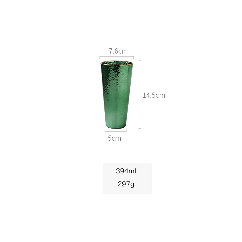 Nordic luxury green wine glass cup Goblet champagne glasses Home drinking Black tea cup milk lulu lemon water cups Drinkware