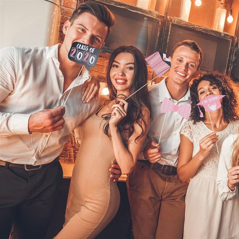 24pcs Graduation Photo Props Taking Photo Props Photography Accessories Party Supplies for School Graduation Party Decorations