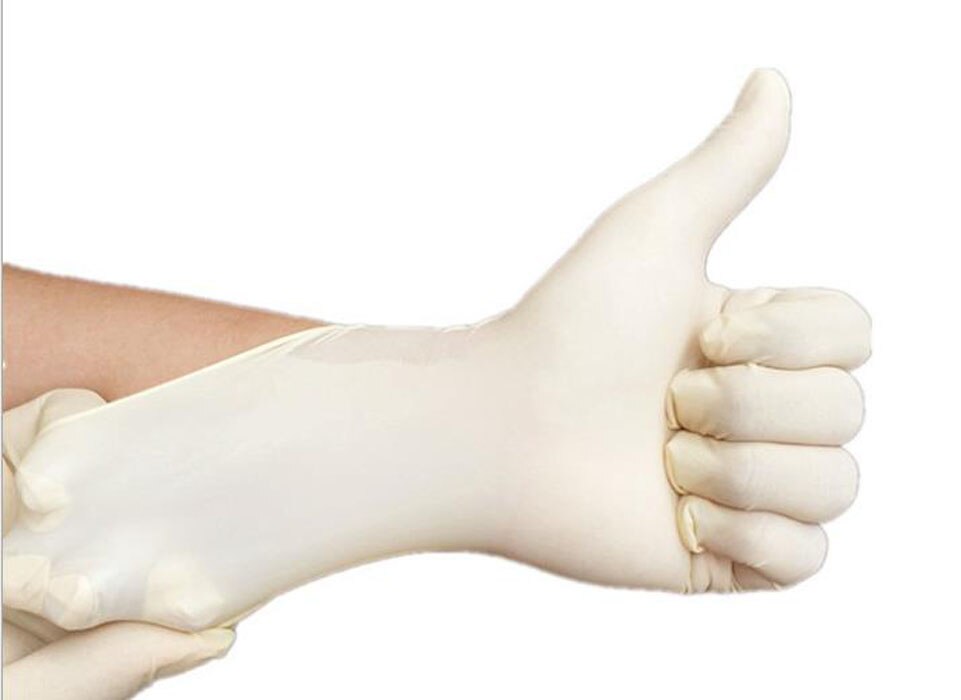 Handskar 100 st vit blå engångs latex nitril handskar latex för hushållsrengöring produkter industritvätt, handskar s,m,l