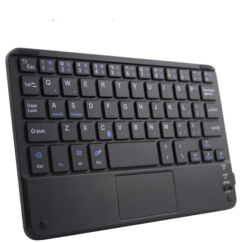 Mini portátil sem fio backlight teclados bluetooth com touchpad universal para todos os 7-10 polegadas tablet para smartphones ipad: Black  Touchpad