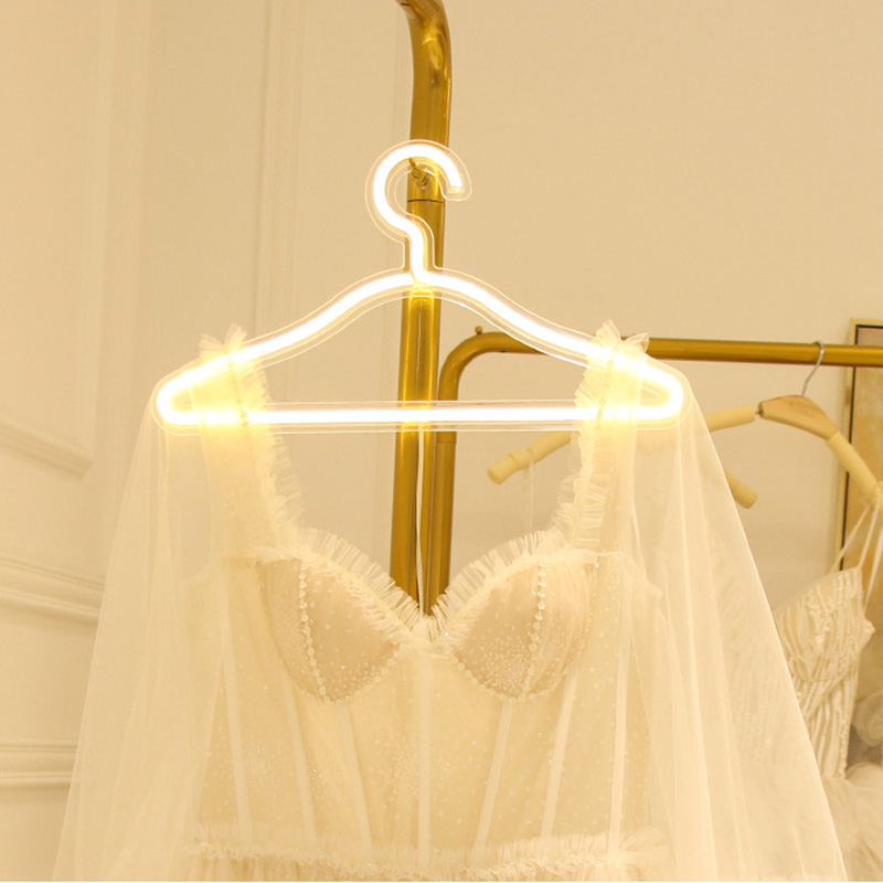 Led hanger forma luz de néon quarto casa festa decoração do casamento lâmpada de néon para o natal holliday grils presente néon luz da noite