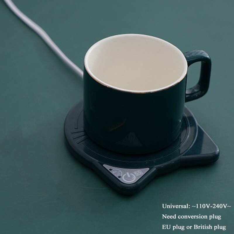 Nette Katze Kaffee Becher Wärmer Pad & Tassen Elektrische Leistung Tasse Wärmer Wärme Getränke Becher matt warm Halten Kaffee Tee elektrische Heizung Pad: Grün Pad einstellen
