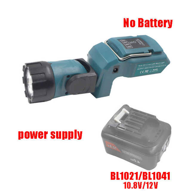 Werk Lamp Voor Makita Voor Dewalt Zaklamp DCL510 10.8V 12V Li-Ion Batterij Led Cordless Werk Licht Draagbare spotlight: for Makita blue