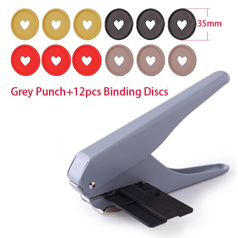 Metal Mushroom Hole Standard Punch T-shape Hole Book Punch Discs Binder Planner Binding Discs DIY Scrapbook Notebook Binder Ring: Grey Punch-Option 2