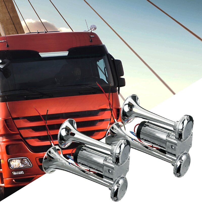 600DB 12V Dual Trompetten Super Luid Elektrische Magneetventiel Auto Elektrische Luchthoorn Speaker Voor Voertuig Suv Vrachtwagen Vrachtwagen rv Boot