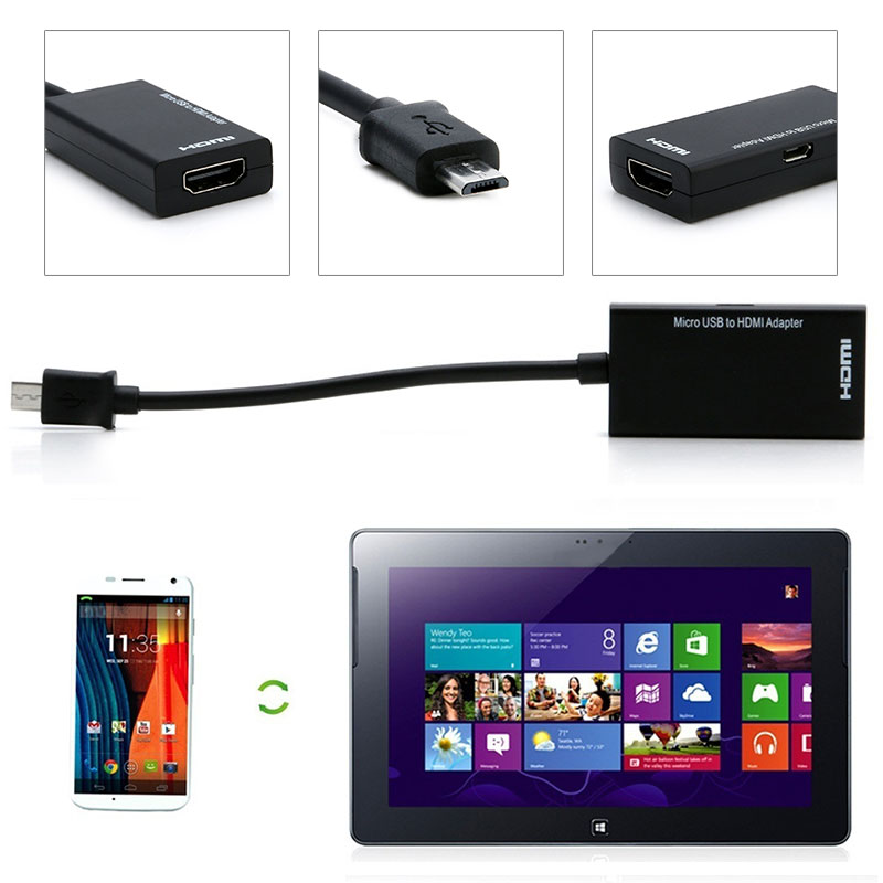 MHL Micro USB naar HDMI EEN A/V-TV Adapter Korte Kabel voor LG HTC Sony SamSung HDTV