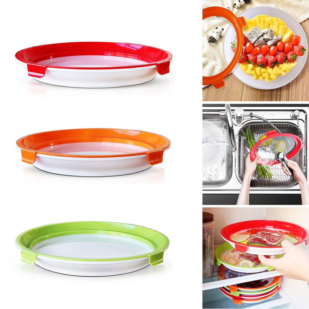 Clever Tray Food Plastic Preservation Tray Kitchen Food Fresh Keeping Storage Container Microwave Food Preservatio