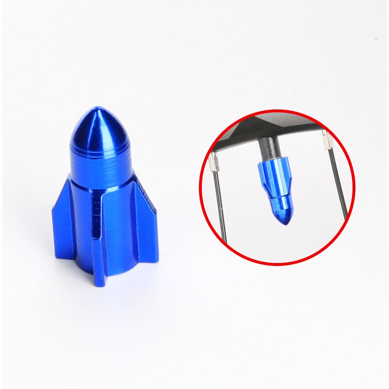 4PC Multi-Color Anodized Machined Aluminum Alloy Motor bike Bicycle Car Tire Valve Cap Dust Covers French Style Presta Valve Cap: A Blue 4pcs