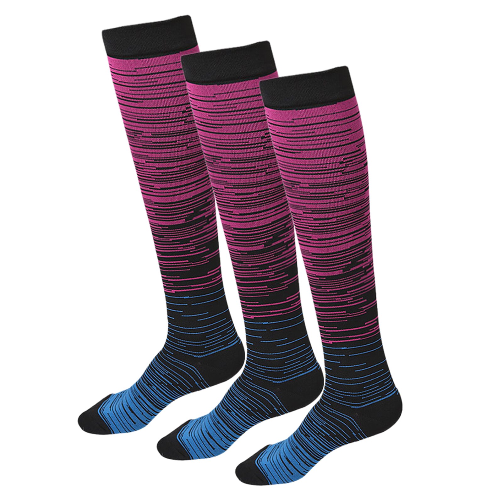 Winter warme skisokken dames dikke thermische sport snowboard voetbal fietsen skiën paardrijden basketbal wandelen compressiekous: Roze 3 paar / L-xl
