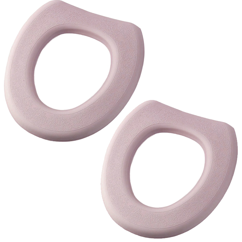 Washable Toilet Seat Cover Waterproof Sticker Foam Toilet Lid Cover Portable Silicone Toilet Cup Covers Bathroom Accessories: Lavender