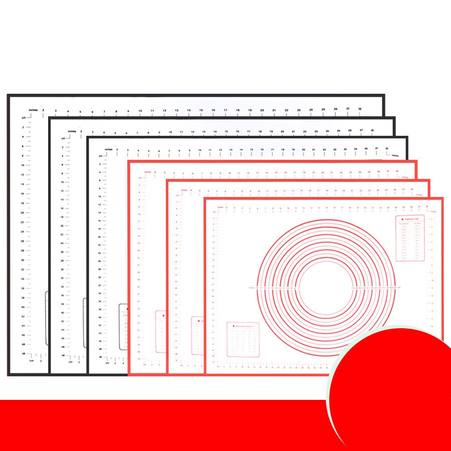 Silicone Pad Kneading Pad Fondant Mat with Scale Non-stick Baking Tool Baking Accessories