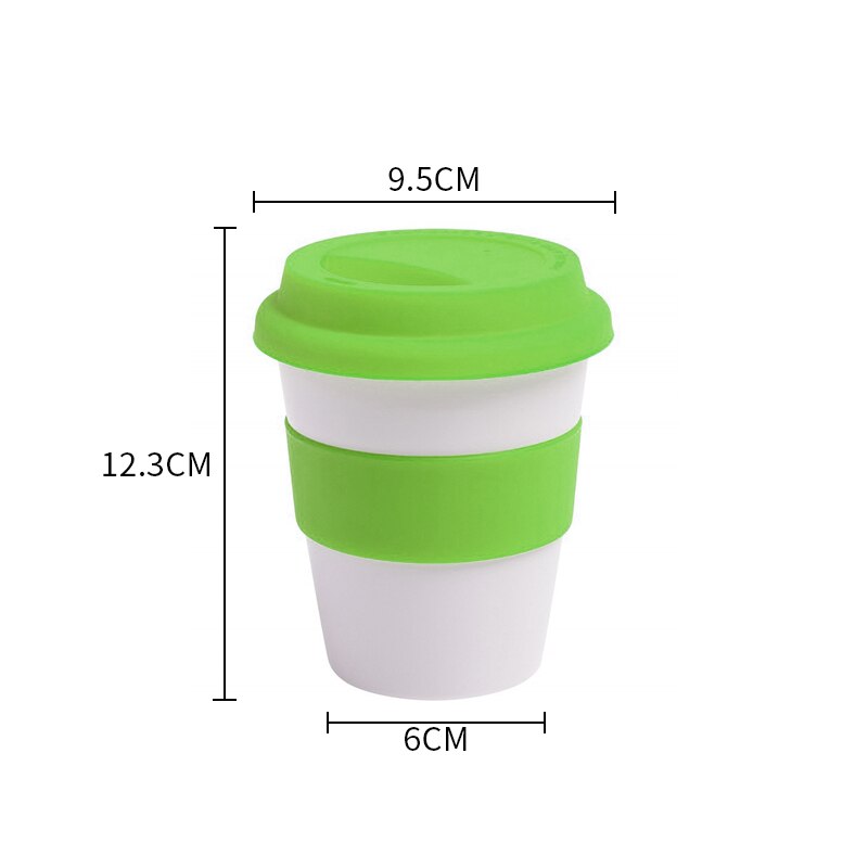 1pc 400ml genanvendelige varmeisolerede keramiske rejse krus te kaffe rejse krus kop med skridsikker ærme og silikone låg: Grøn