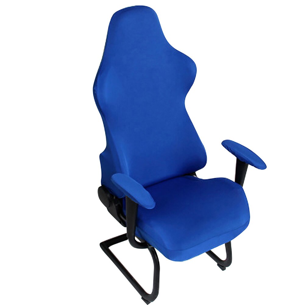 Housses de chaises en Polyester lavable | Sièges d'ordinateur, protection de jeu amovible pour bureau, fauteuils, décoration moderne en Spandex élastique: Bleu