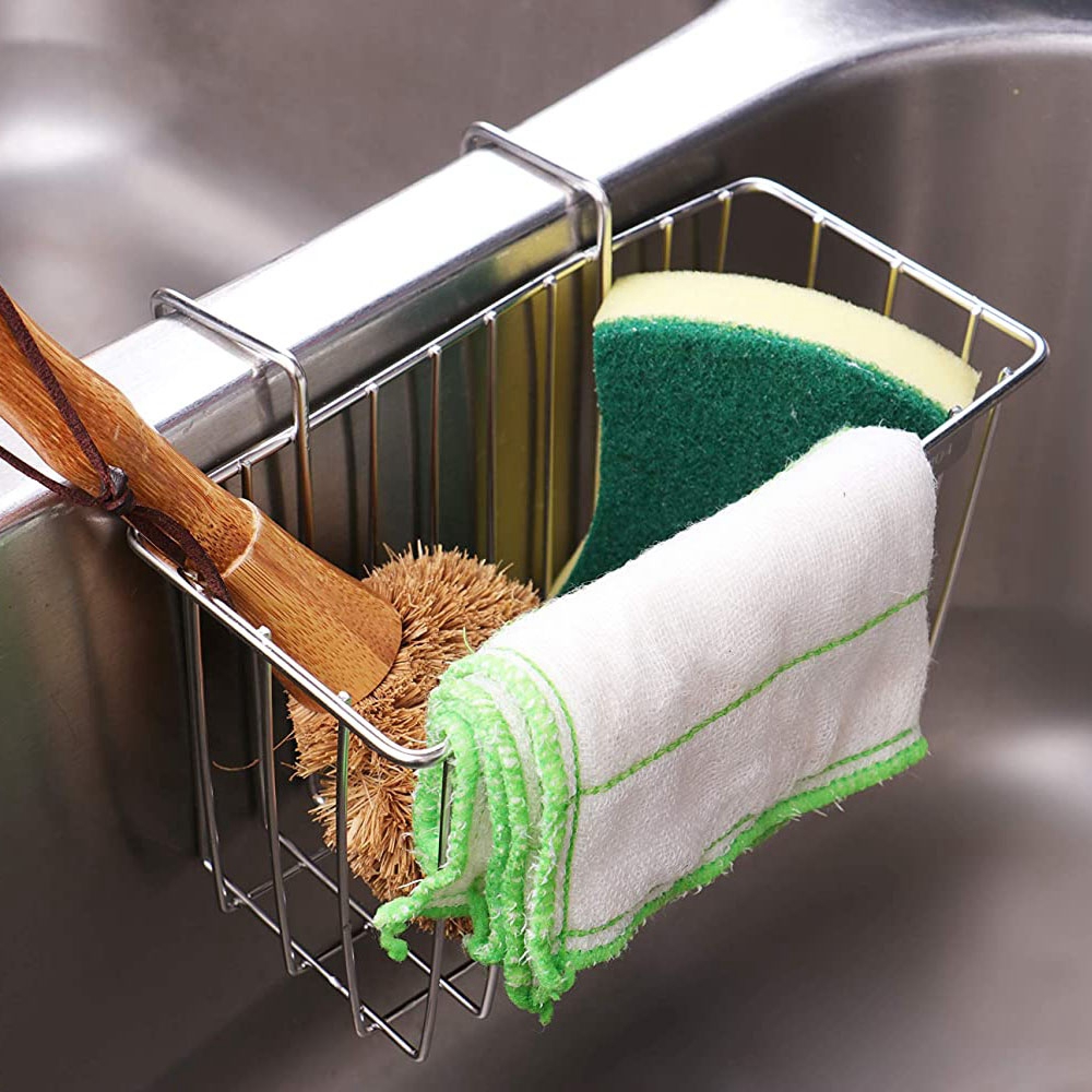 Durable Hanging Waste Basket Home Sink Accessory Sink Basket Kitchen Supplies Sponge Holder Drainer Rack