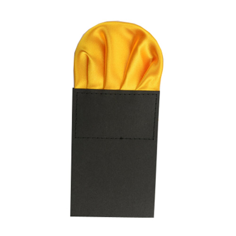 Men Solid Plain Satin Pre Folded Pocket Square Wedding Party Hanky Handkerchief BWTYY0507: Yellow