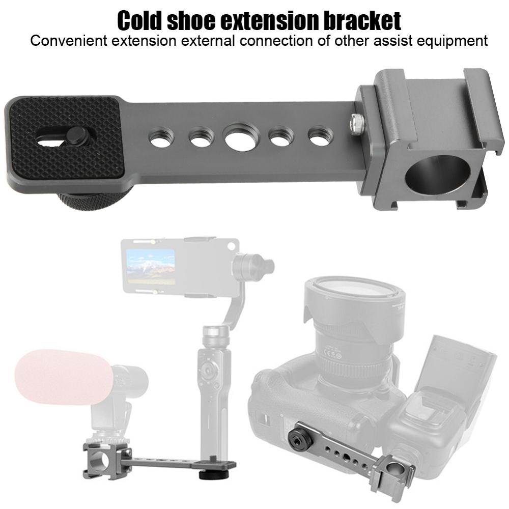 photo studio fotografia acessorio Three End Cold Shoe Extension Stand Adapter Bracket for Stabilizer Camera Connect Microphone