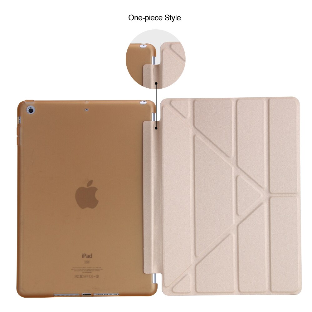 Etui na Tablet do ipada Air 2 9.7 "PU Leather Smart Sleep wake funda Trifold stojak solidna inteligentna obudowa do ipada Air 2 A1566 A1567