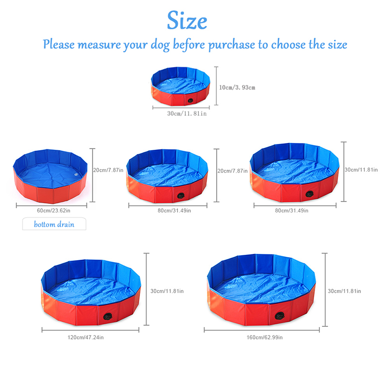 Hunde pool foldbar hunde swimming pool kæledyr bad svømme kar badekar kæledyr sammenklappelig badebassin til hunde
