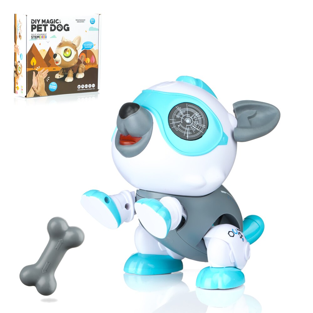 Robot electrónico inteligente con Control de voz/táctil para niños, cachorro interactivo, educativo inteligente, 1 Perro Robot: blue