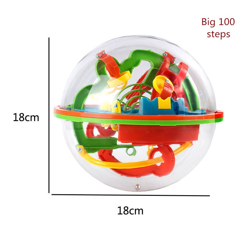 100 Stappen 3D puzzel Bal Kinderen Uitdaging obstakel spel Labyrint bal Puzzel Balans training Klaring game: 100 steps big