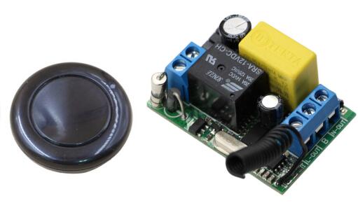 Most Simple Wiring AC 220 V 1CH Wireless Remote Control Switch System Receiver & Wall Panel Sticky Remote Controller: 315mhz black