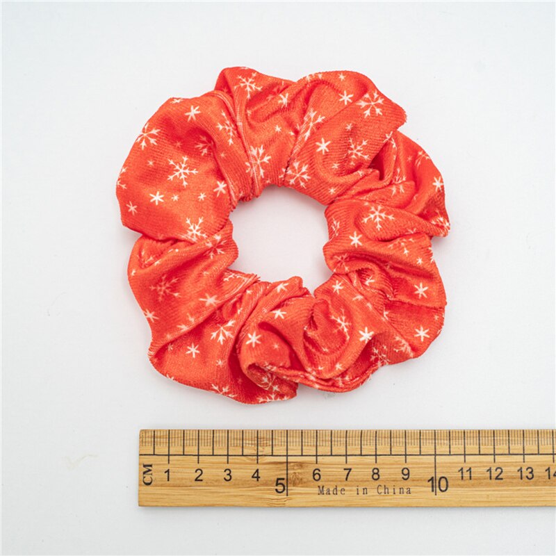 Coleteros elásticos de franela roja para el pelo para mujer, 1 Uds., coletero con dibujo de dibujos animados, accesorios para el cabello de Navidad