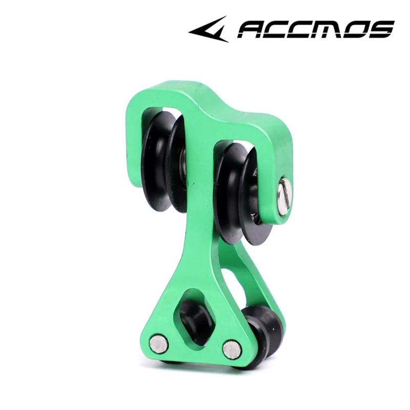 Rodillo deslizante de Cable de tiro con arco de aleación de aluminio, polea de flecha compuesta deslizante, rodillo deslizante de cuerda de arco: Verde