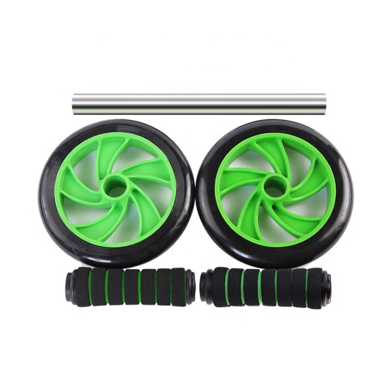 ABS Plastic Muscle Exercise Equipment Fitness Equipment Double Wheel Abdominal Power Wheel Ab Roller Gym Roller Trainer Training