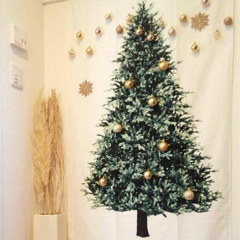 Juletræ tapet ornament 150 x 75cm væg hængende tapet år tæppe xmas hjem deocr yoga pad sengetæppe strandmåtte