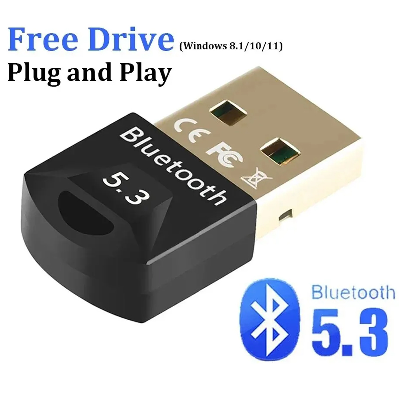 Adattatore Bluetooth per PC Usb Bluetooth 5.3 Dongle Ricevitore Bluetooth 5.0 per altoparlante topo Tastiera Trasmettitore Audio musicale: Rosso