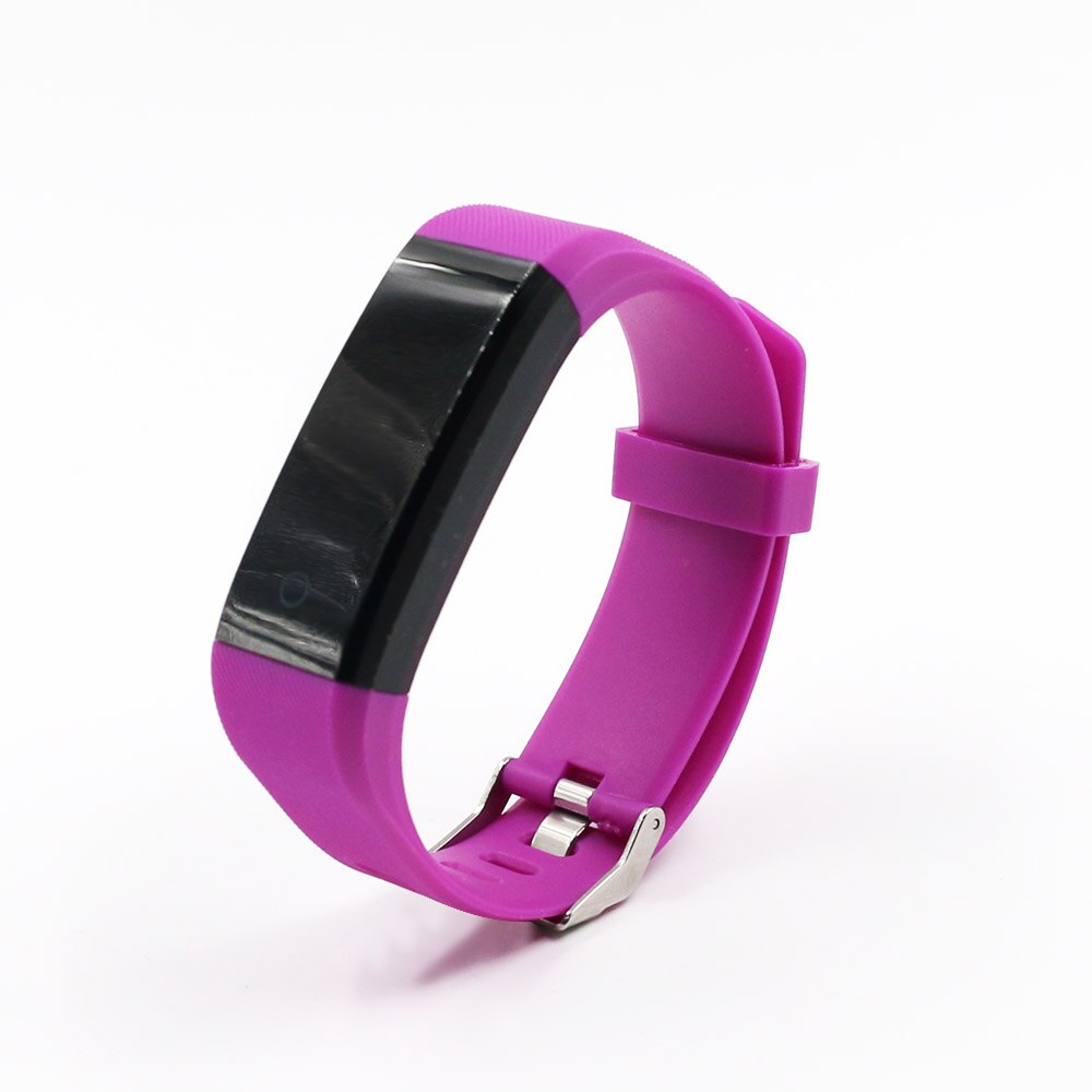 Slimme armband, 115 plus kleurenscherm, sportstappenteller, digitale fitnesstracker, bluetooth, waterdicht, slimme klok, usb-oplaadfunctie: Paars