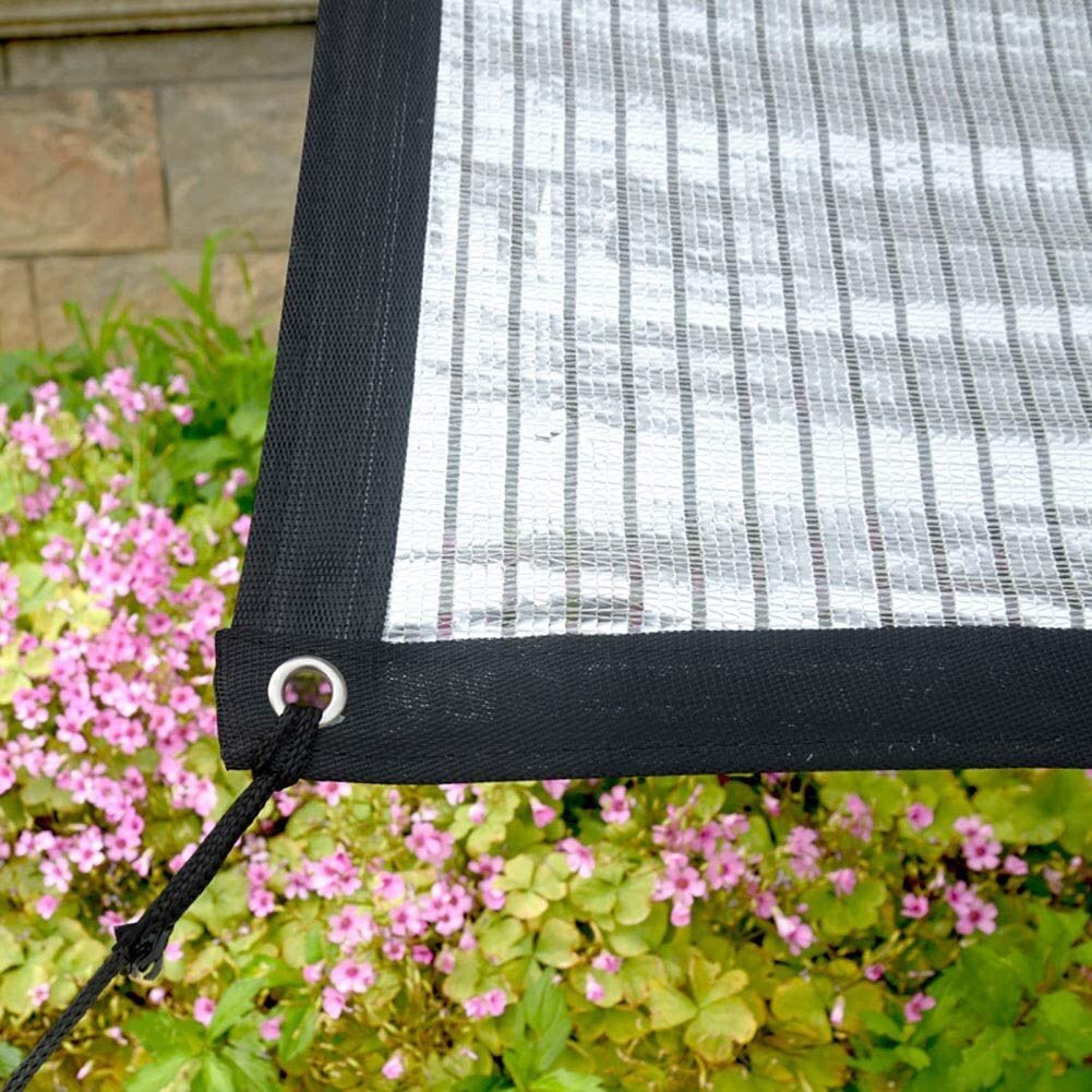 Reflective Shade Cloth Aluminum Foil Shading Sail Sunsn Shade Net 2X2M for Garden Flower Plants Pergola Patio