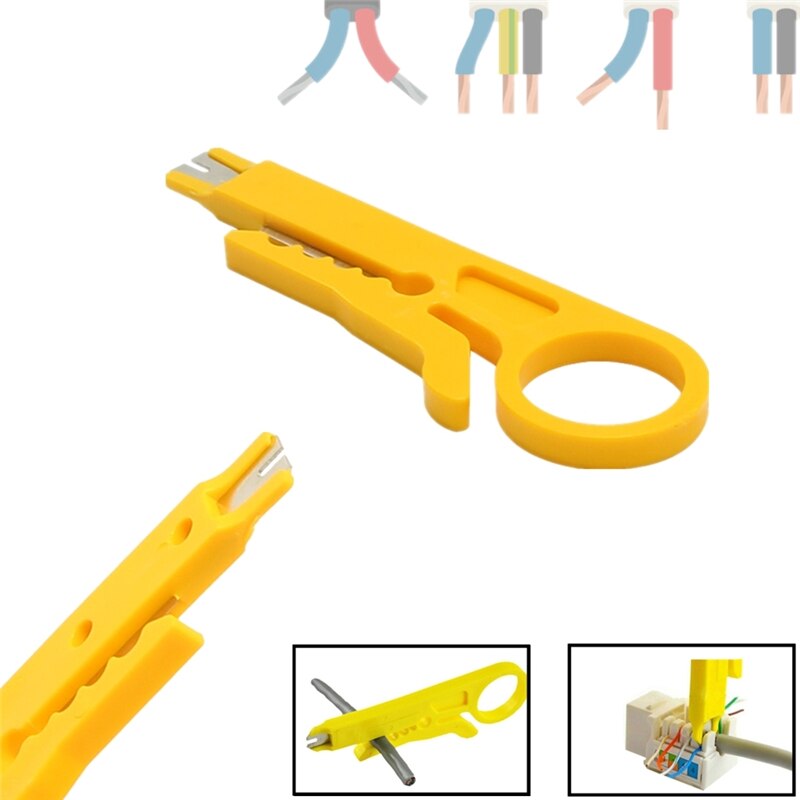 10pcs Mini Draagbare Draad Stripper Mes Crimper Tangen network Tool Kabel Strippen Cutter Multi Gereedschap Cut Lijn Pocket Multitool