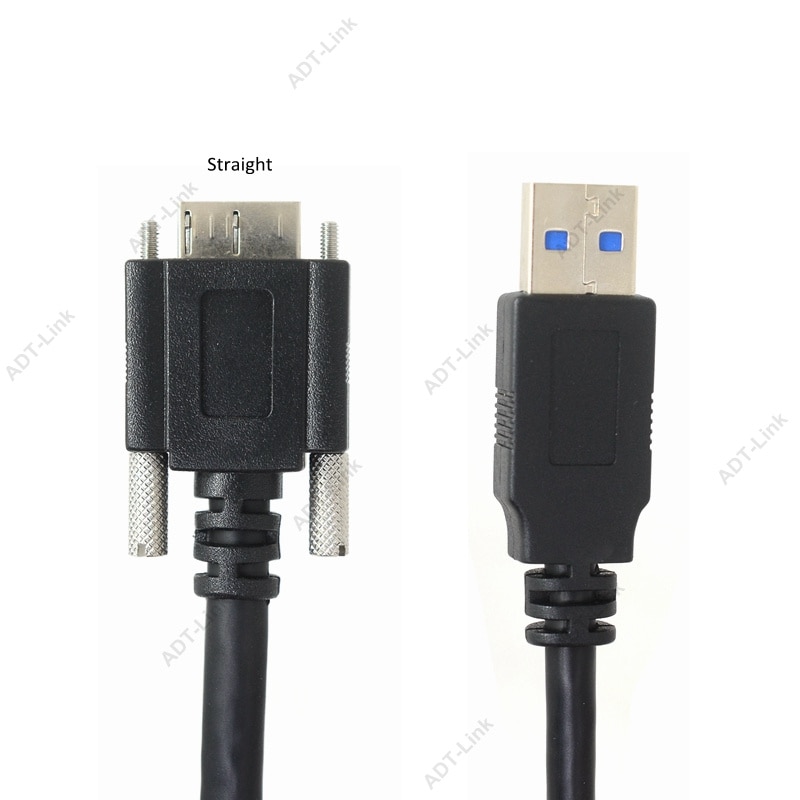 Usb micro b-kabel met borgschroeven 1m 3m 5m usb 3.0 micro-b industriële camerakabels cameralink zwart