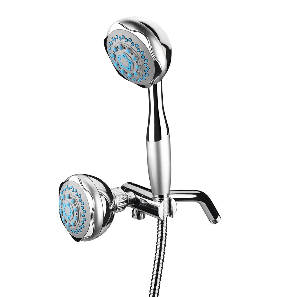 ISHOWTIENDA Dual Head 3 Way Shower Head Handheld Combo Setting Rainfall Water Spray Hand Dua Multi-function double shower: Default Title