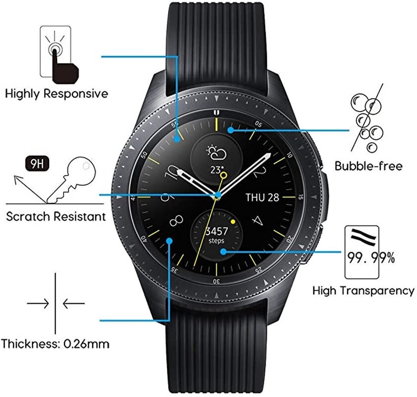 Tempered Glass for Samsung Galaxy Watch 4 40mm 44mm HD Clear Glass Film Screen Protector for Watch4 Classic 46mm 42mm