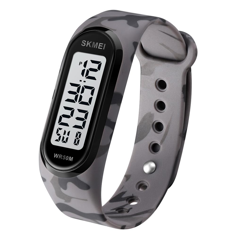 Simple Women Sports Watch Luminous Bracelet SKMEI Women Silicone Electronic Digital Watches 50M Watchproof Watch Ladies: grey camouflage-WE